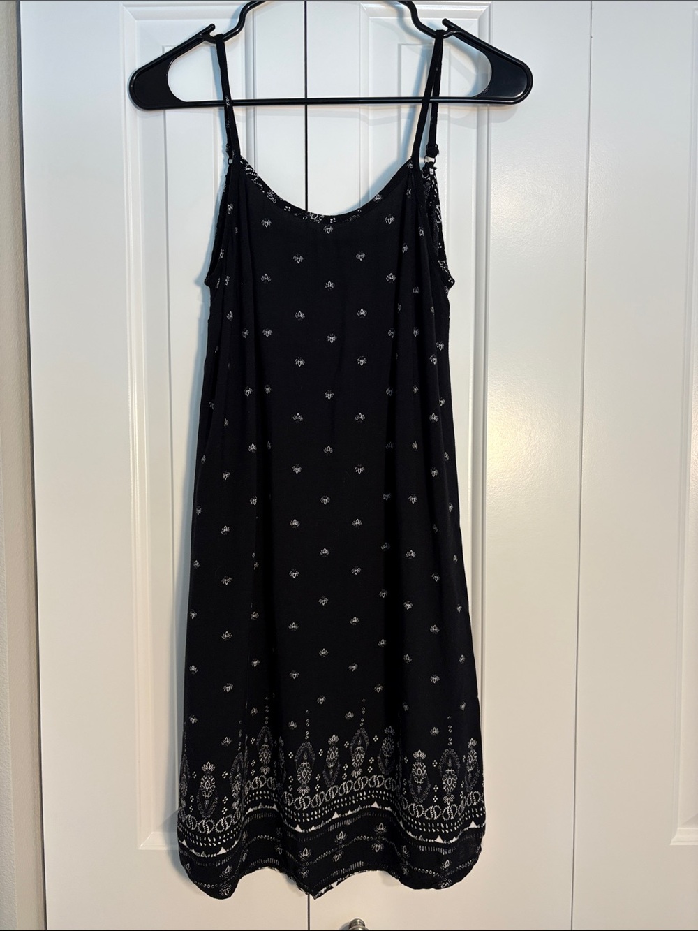 Mossimo Supply Co. Black Slip Dress with White Paisley Border